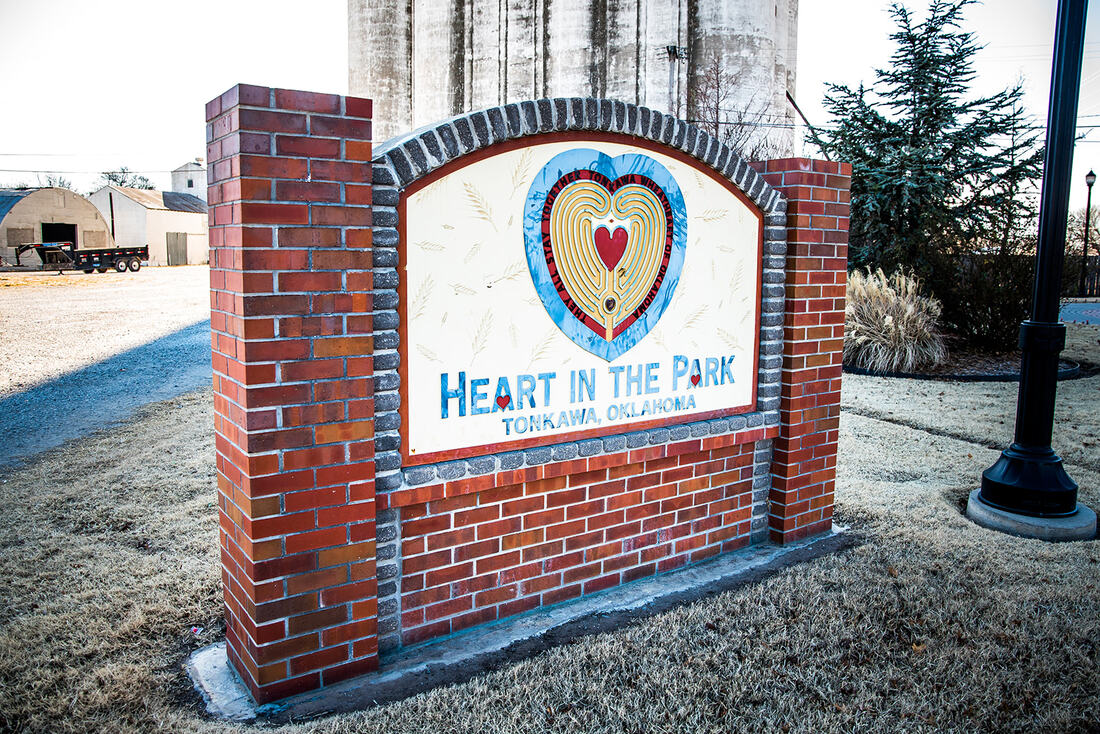 Heart in the Park Sign in Tonkawa, Oklahoma